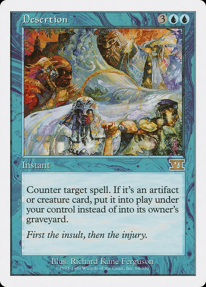 1999 Classic Sixth Edition Desertion rare #64 rare card image