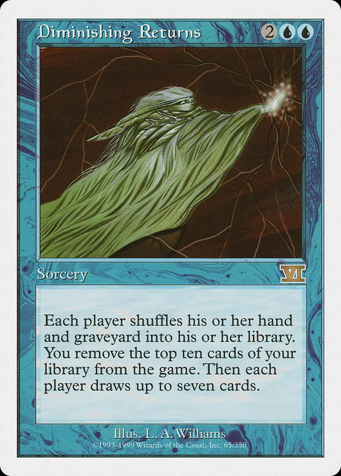 1999 Classic Sixth Edition Diminishing Returns rare #65 rare card image