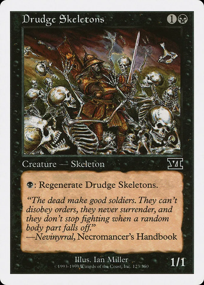 1999 Classic Sixth Edition Drudge Skeletons common #123 common card image
