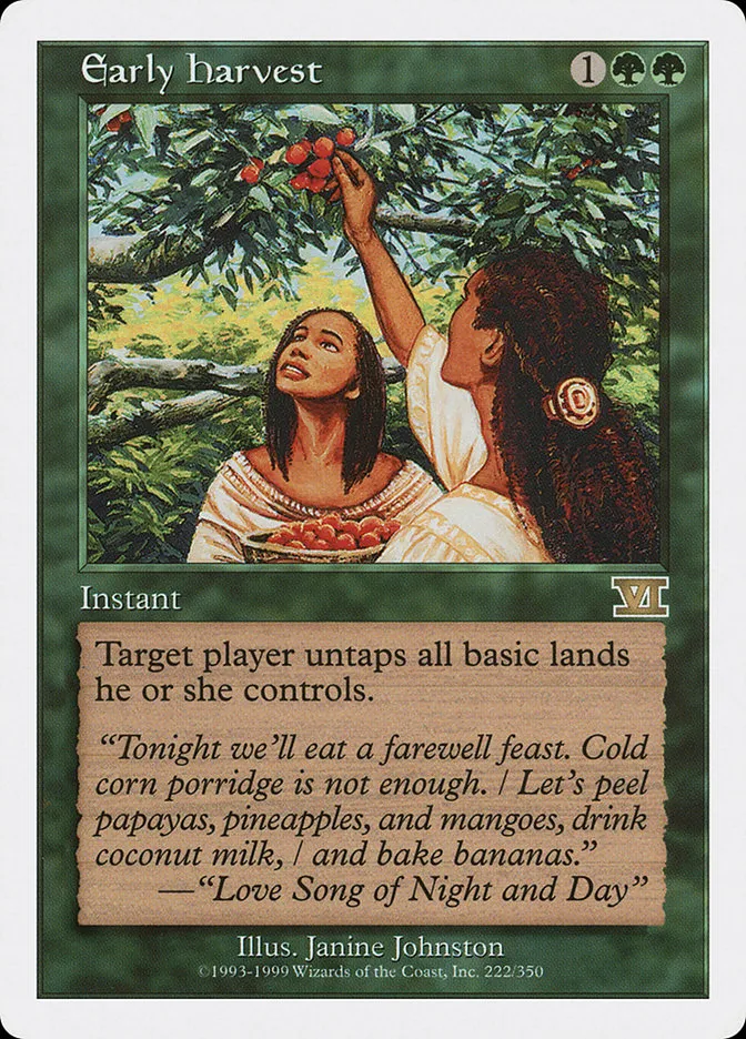 1999 Classic Sixth Edition Early Harvest #222 rare card image