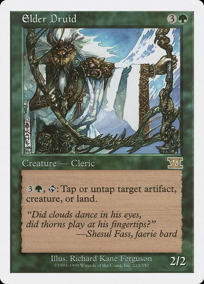 1999 Classic Sixth Edition Elder Druid rare #223 rare card image