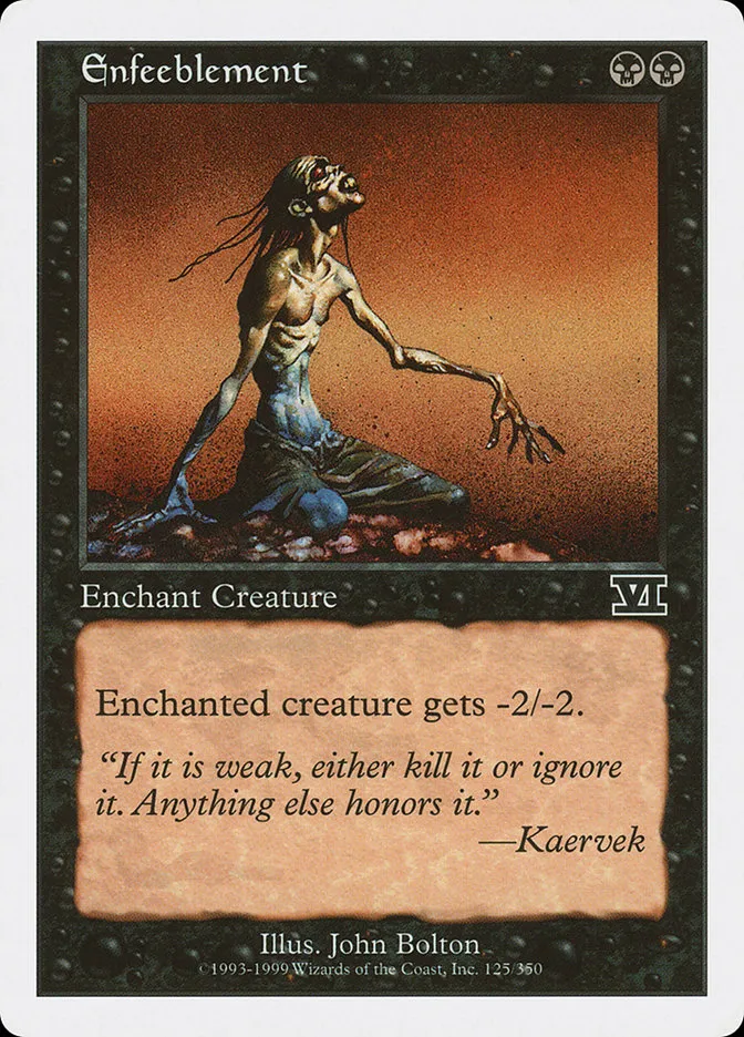 1999 Classic Sixth Edition Enfeeblement common #125 common card image
