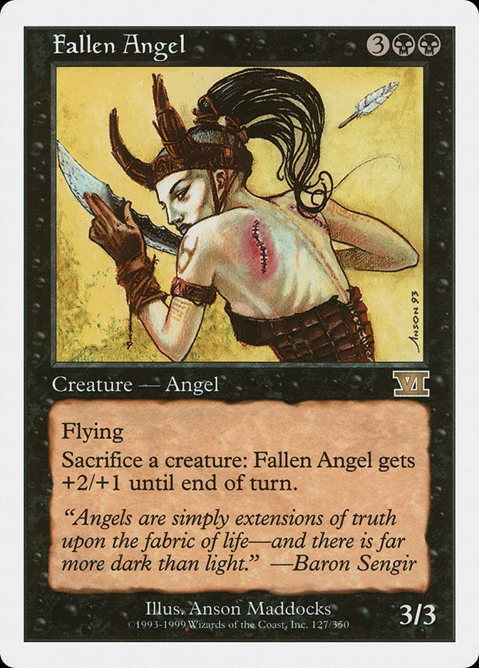 1999 Classic Sixth Edition Fallen Angel rare #127 rare card image