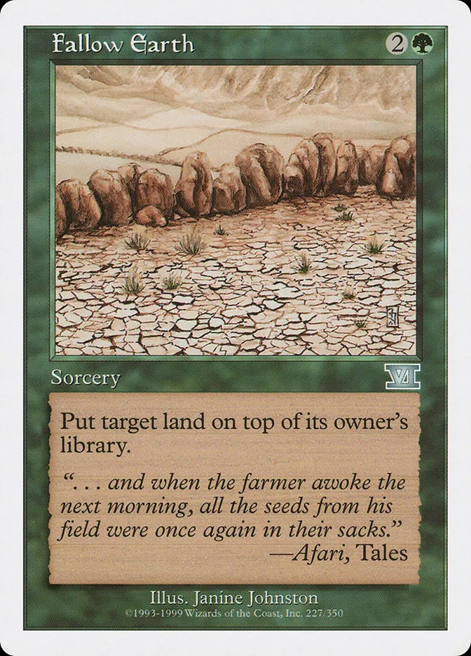 1999 Classic Sixth Edition Fallow Earth uncommon #227 uncommon card image