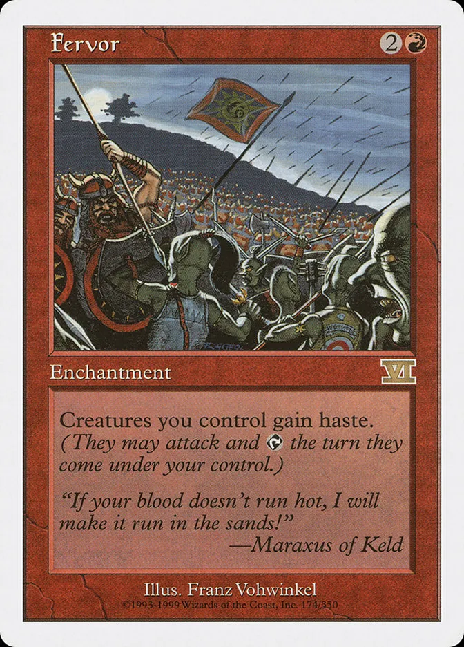 1999 Classic Sixth Edition Fervor rare #174 rare card image