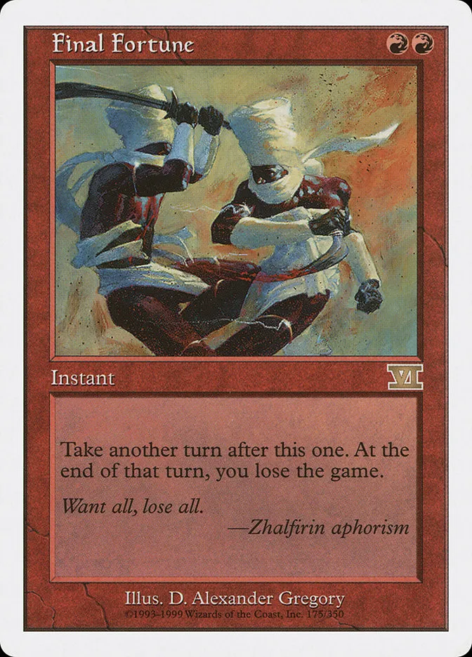 1999 Classic Sixth Edition Final Fortune rare #175 rare card image