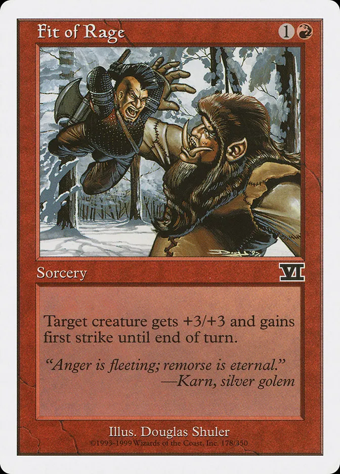 1999 Classic Sixth Edition Fit of Rage common #178 common card image