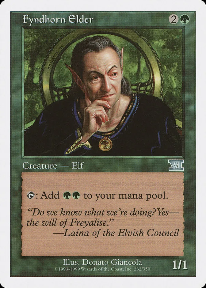 1999 Classic Sixth Edition Fyndhorn Elder uncommon #232 uncommon card image