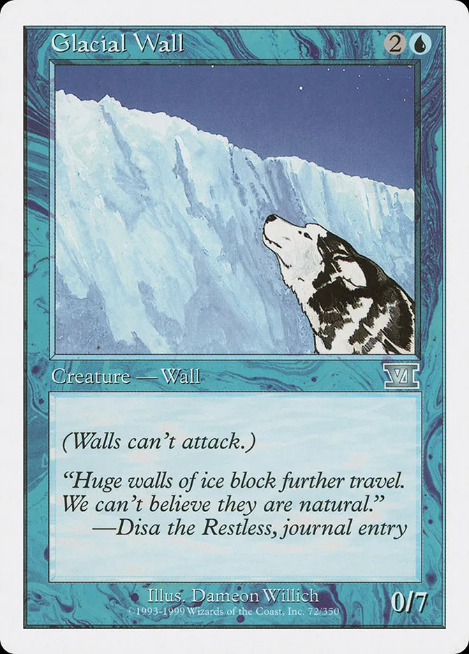 1999 Classic Sixth Edition Glacial Wall uncommon #72 uncommon card image
