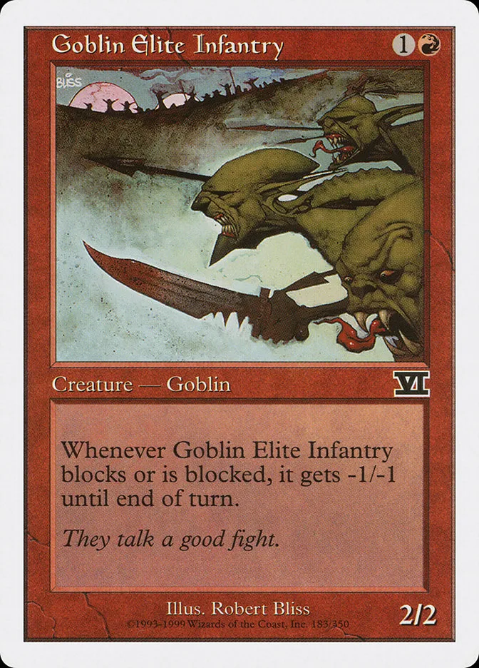 1999 Classic Sixth Edition Goblin Elite Infantry common #183 common card image