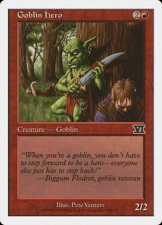 1999 Classic Sixth Edition Goblin Hero #184 common card image