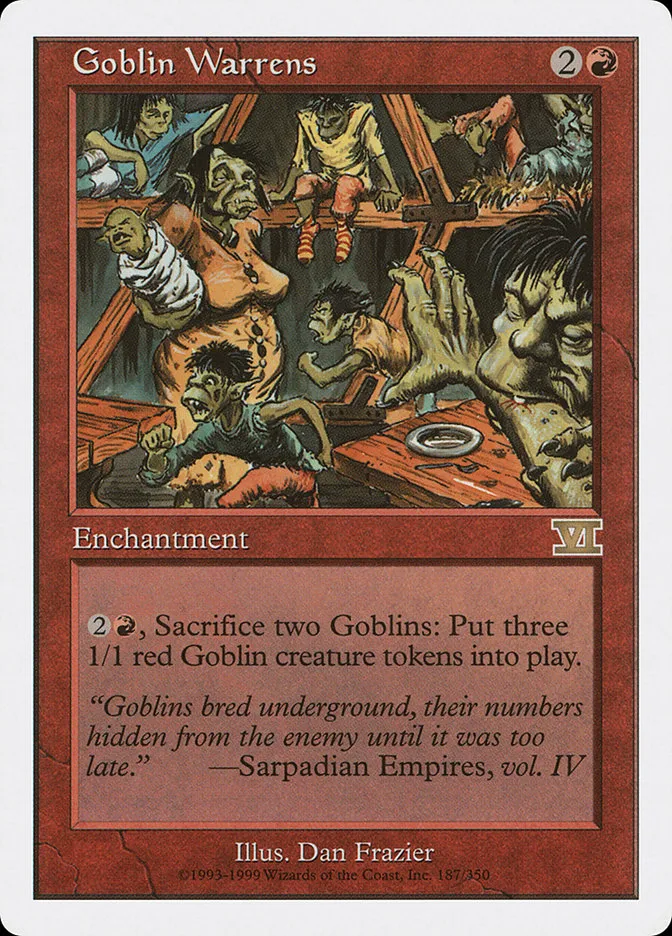 1999 Classic Sixth Edition Goblin Warrens rare #187 rare card image