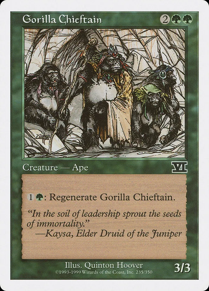 1999 Classic Sixth Edition Gorilla Chieftain common #235 common card image