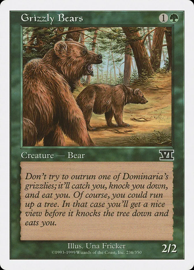 1999 Classic Sixth Edition Grizzly Bears common #236 common card image