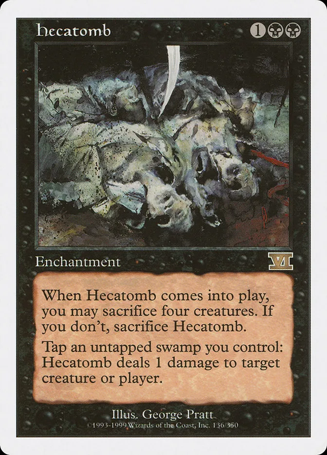 1999 Classic Sixth Edition Hecatomb rare #136 rare card image
