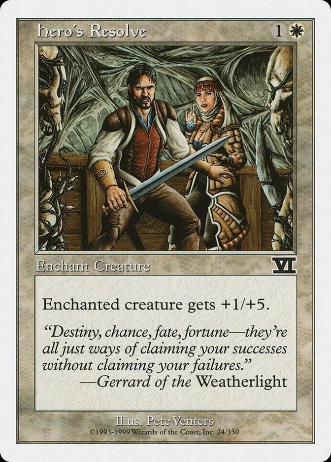 1999 Classic Sixth Edition Hero's Resolve common #24 common card image