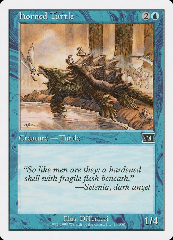 1999 Classic Sixth Edition Horned Turtle common #74 common card image