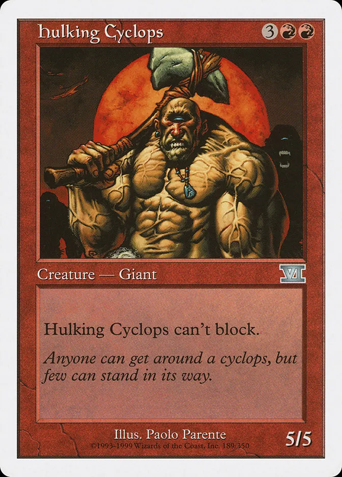 1999 Classic Sixth Edition Hulking Cyclops uncommon #189 uncommon card image