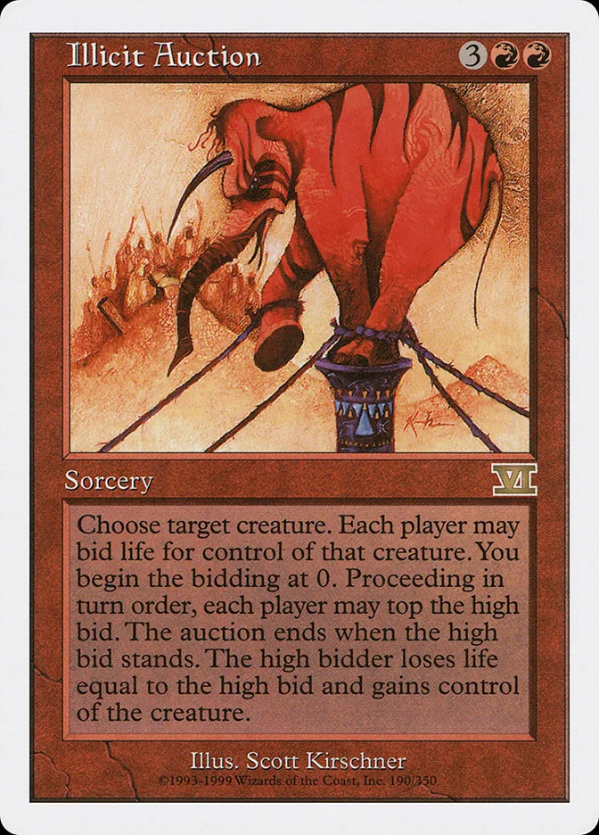 1999 Classic Sixth Edition Illicit Auction rare #190 rare card image