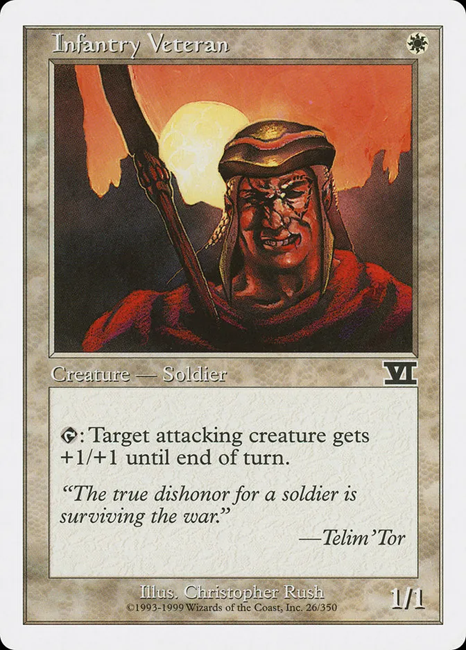 1999 Classic Sixth Edition Infantry Veteran common #26 common card image