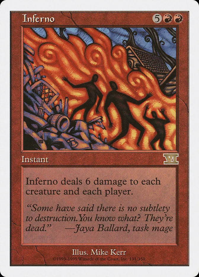 1999 Classic Sixth Edition Inferno #191 rare card image