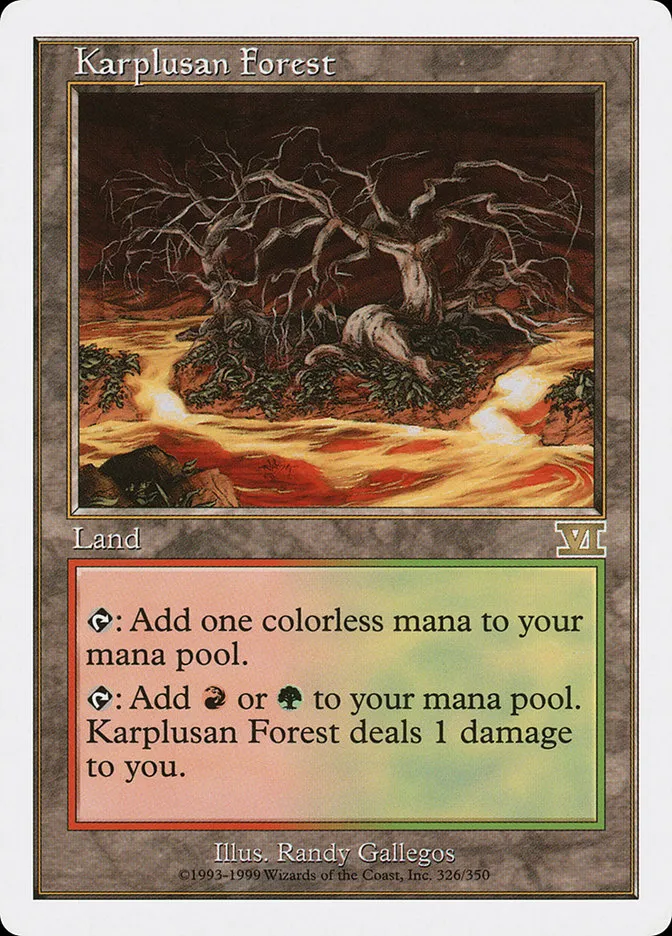 1999 Classic Sixth Edition Karplusan Forest rare #326 rare card image