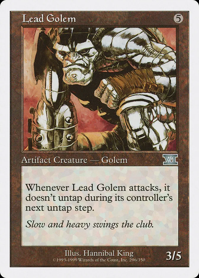 1999 Classic Sixth Edition Lead Golem uncommon #296 uncommon card image