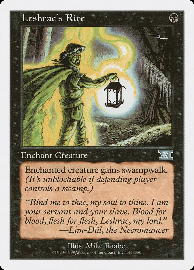 1999 Classic Sixth Edition Leshrac's Rite uncommon #141 uncommon card image