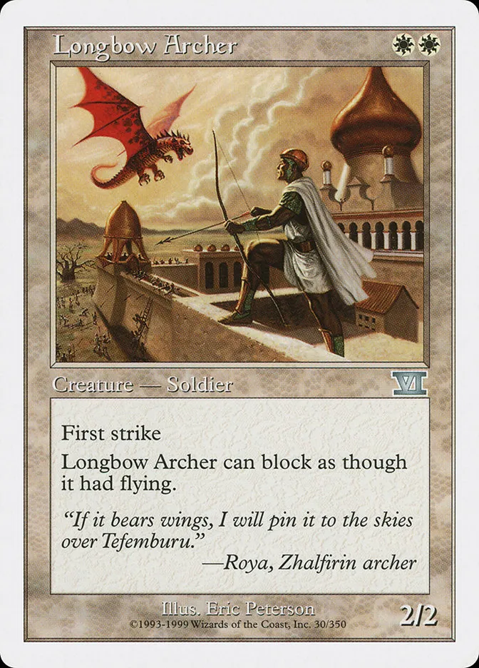 1999 Classic Sixth Edition Longbow Archer uncommon #30 uncommon card image