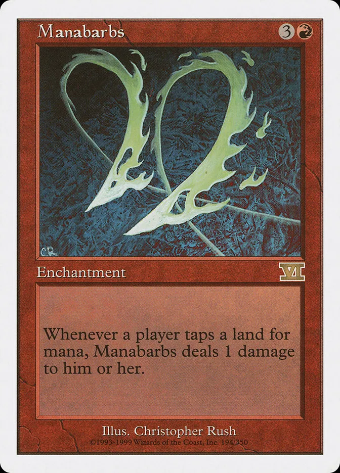1999 Classic Sixth Edition Manabarbs rare #194 rare card image