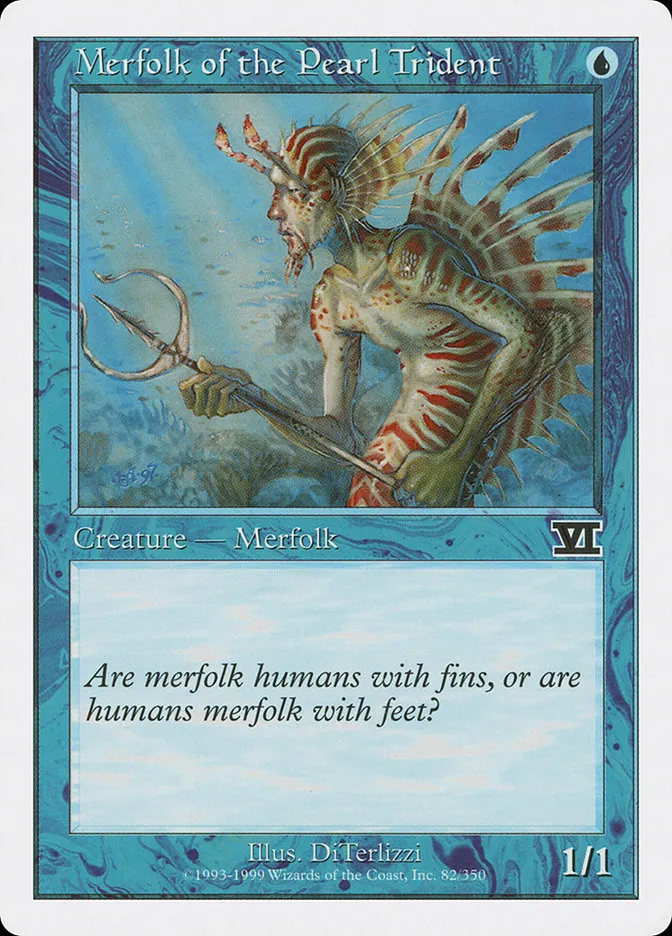 1999 Classic Sixth Edition Merfolk of the Pearl Trident common #82 common card image
