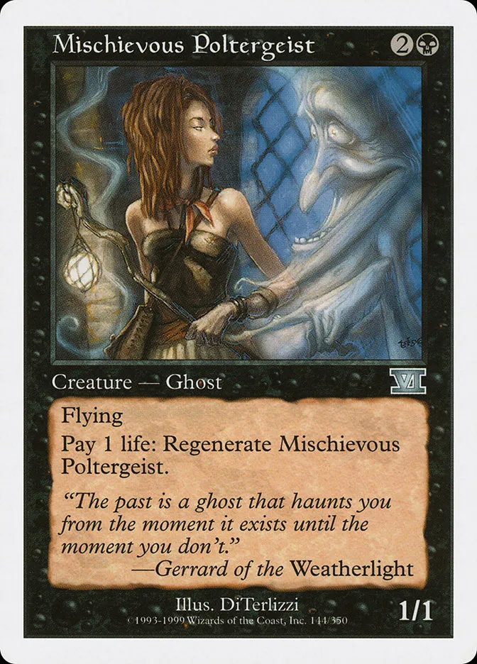 1999 Classic Sixth Edition Mischievous Poltergeist uncommon #144 uncommon card image