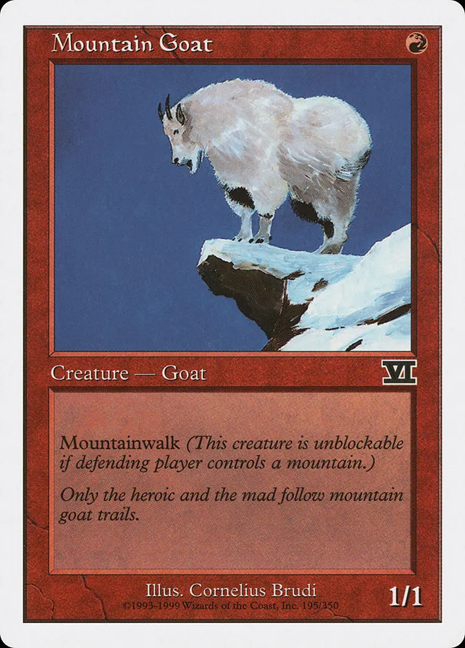 1999 Classic Sixth Edition Mountain Goat #195 common card image