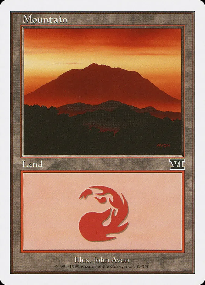 1999 Classic Sixth Edition Mountain common #343 common card image
