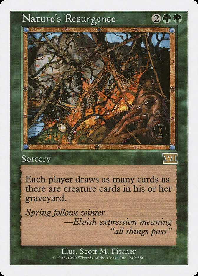 1999 Classic Sixth Edition Nature's Resurgence rare #242 rare card image