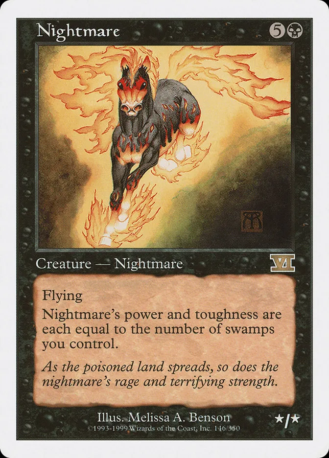 1999 Classic Sixth Edition Nightmare rare #146 rare card image