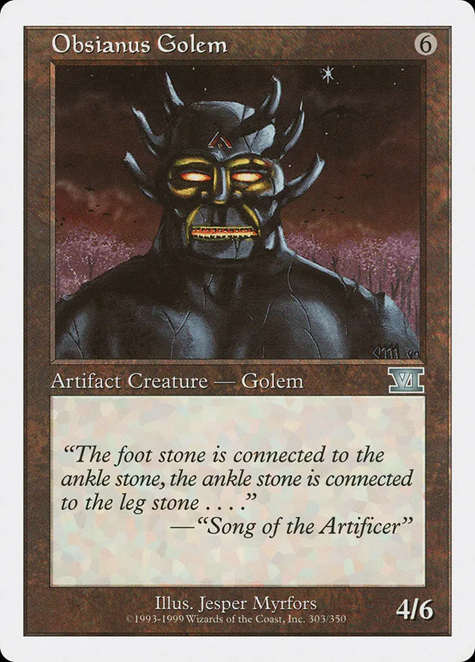 1999 Classic Sixth Edition Obsianus Golem #303 uncommon card image