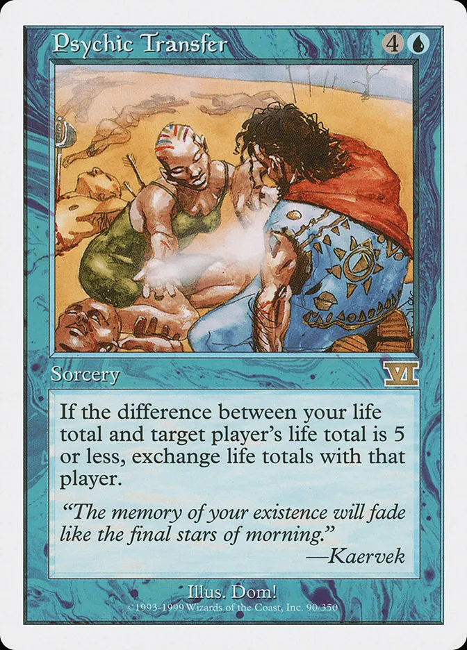 1999 Classic Sixth Edition Psychic Transfer rare #90 rare card image
