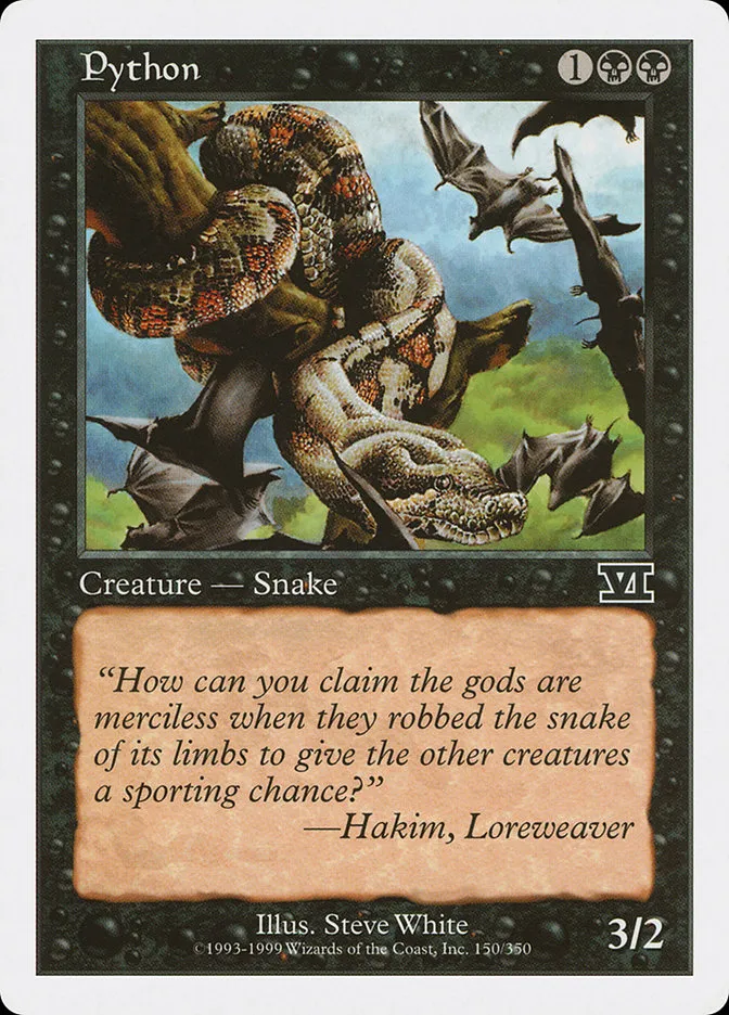 1999 Classic Sixth Edition Python common #150 common card image