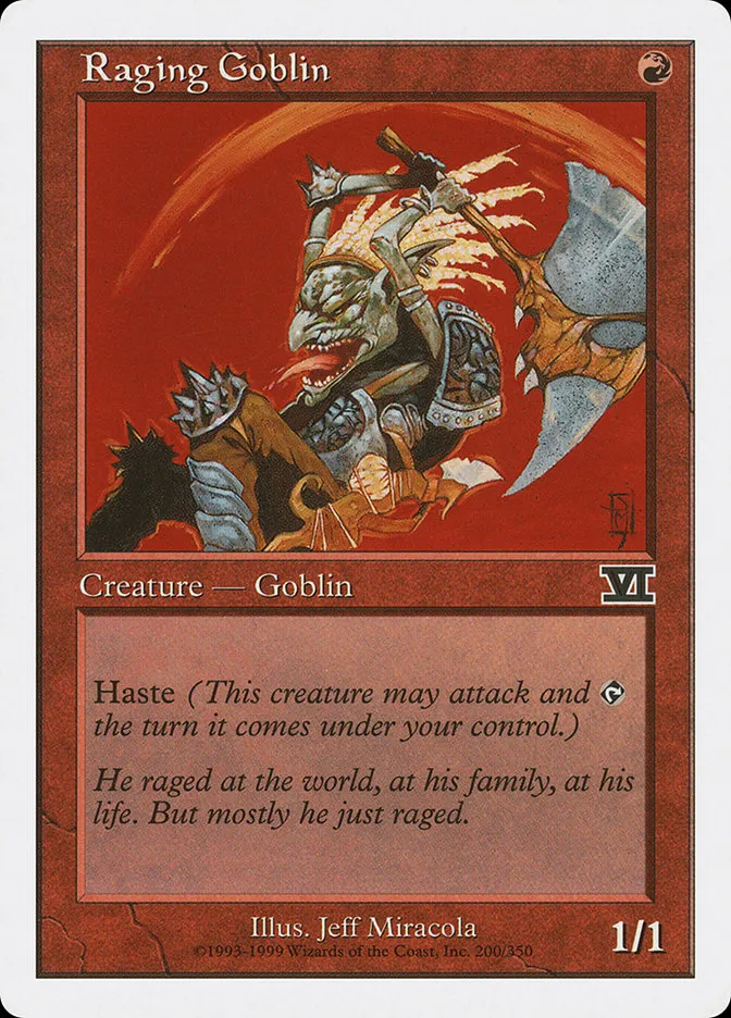 1999 Classic Sixth Edition Raging Goblin common #200 common card image