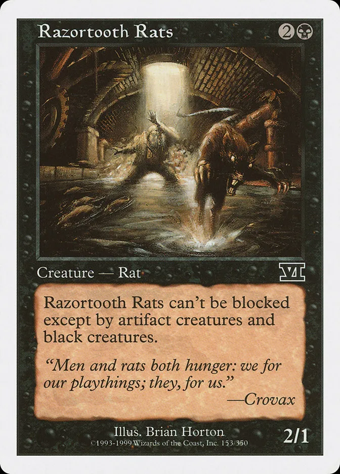 1999 Classic Sixth Edition Razortooth Rats common #153 common card image