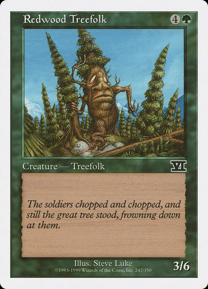 1999 Classic Sixth Edition Redwood Treefolk common #247 common card image