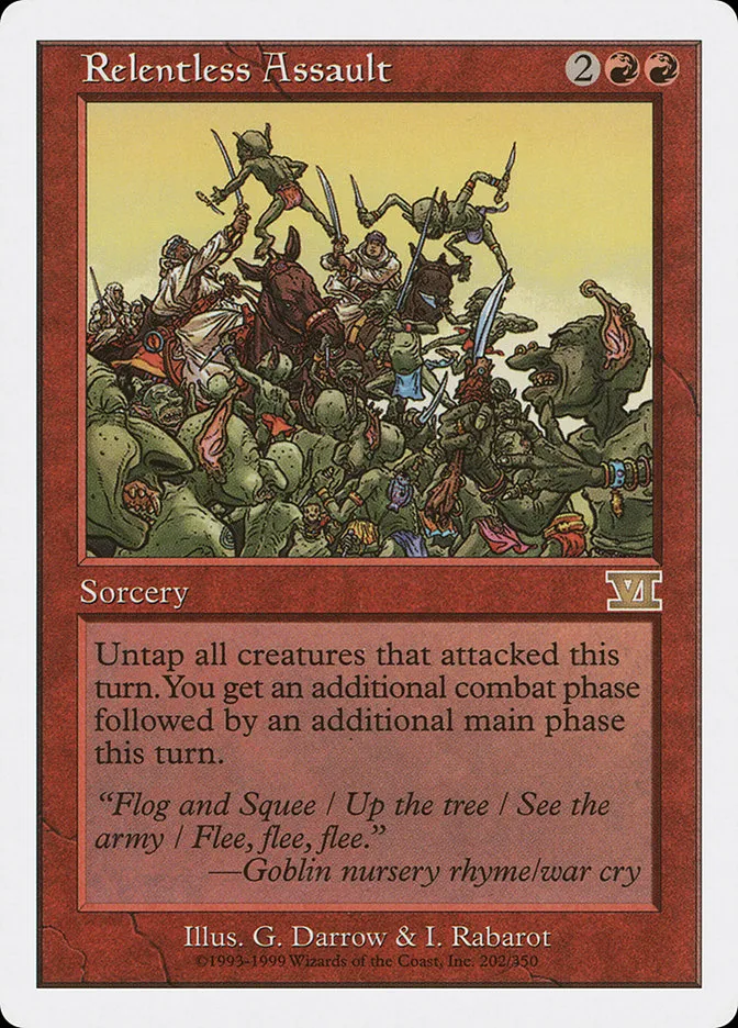 1999 Classic Sixth Edition Relentless Assault #202 rare card image