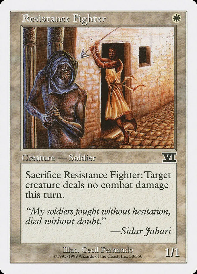 1999 Classic Sixth Edition Resistance Fighter common #38 common card image