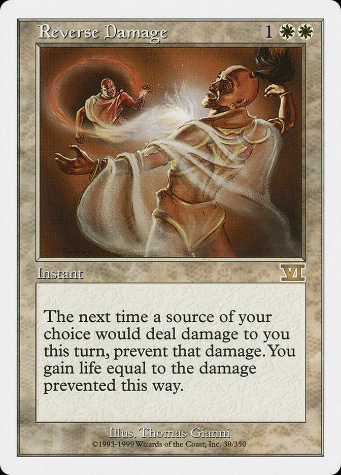 1999 Classic Sixth Edition Reverse Damage rare #39 rare card image
