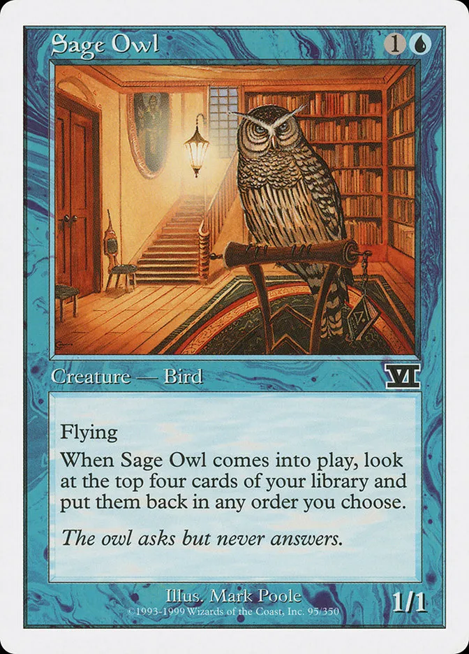 1999 Classic Sixth Edition Sage Owl common #95 common card image
