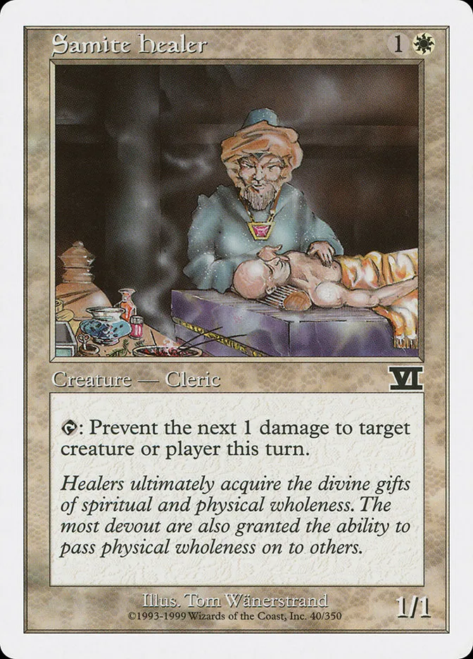 1999 Classic Sixth Edition Samite Healer common #40 common card image