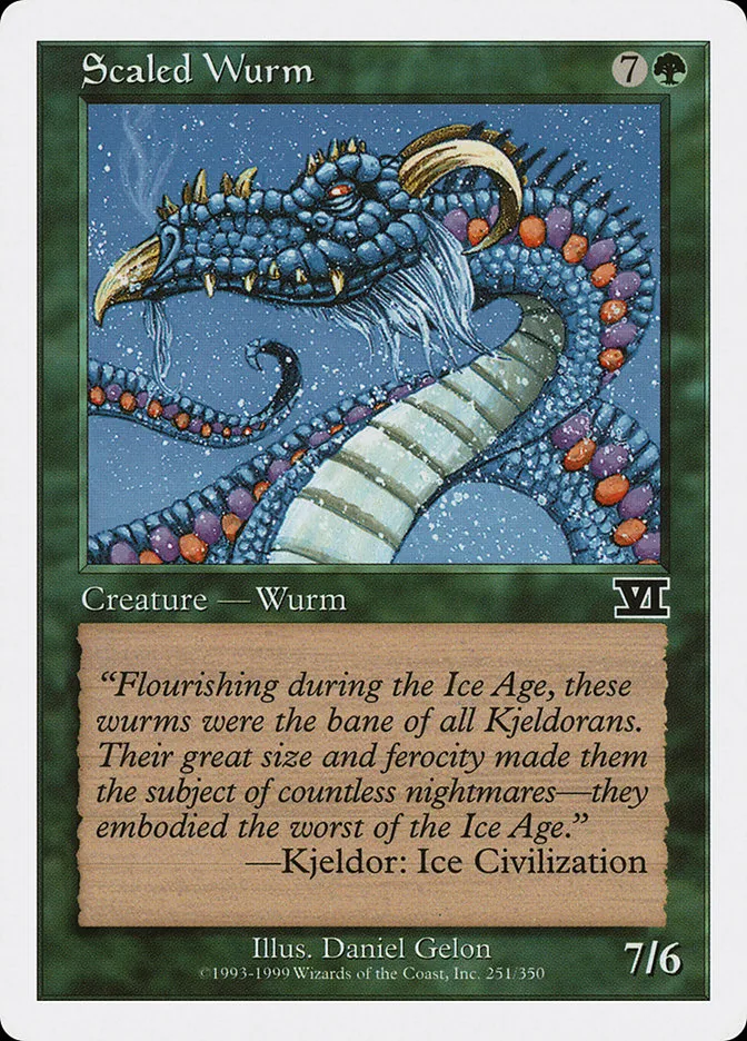 1999 Classic Sixth Edition Scaled Wurm #251 common card image