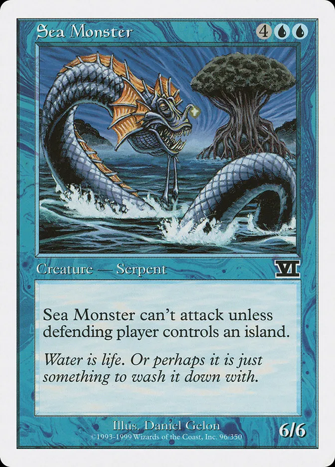 1999 Classic Sixth Edition Sea Monster common #96 common card image
