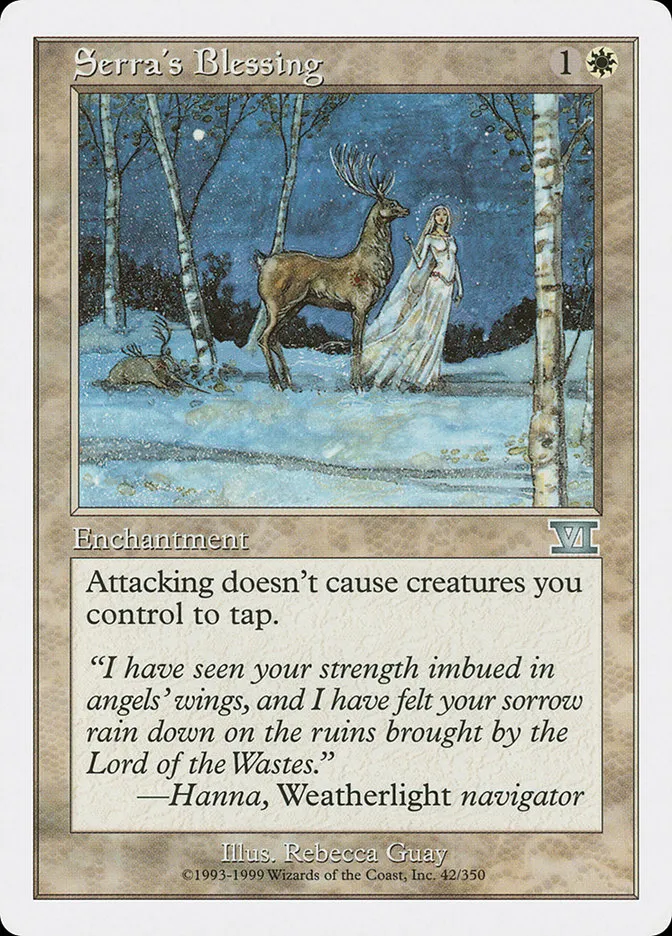 1999 Classic Sixth Edition Serra's Blessing uncommon #42 uncommon card image